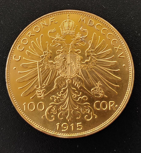 Austro-Hungary BU 1915 Franz Joseph Gold 100 Corona .9739oz