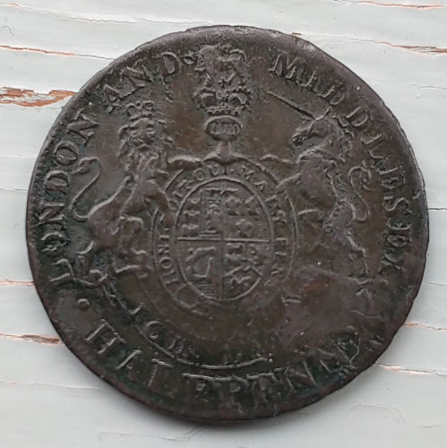 George, Prince of Wales London & Middlesex Conder 1/2d Token