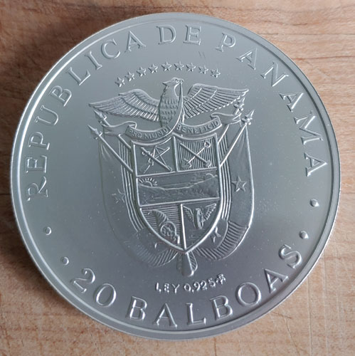 Panama BU 1974 Bolivar Sterling Silver 20 Balboas 3.85oz ASW