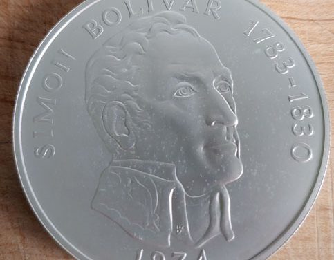 Panama BU 1974 Bolivar Sterling Silver 20 Balboas 3.85oz ASW