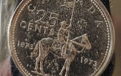 Canada ICCS MS63 1973 Large Bust Variety R.C.M.P. 25 Cents