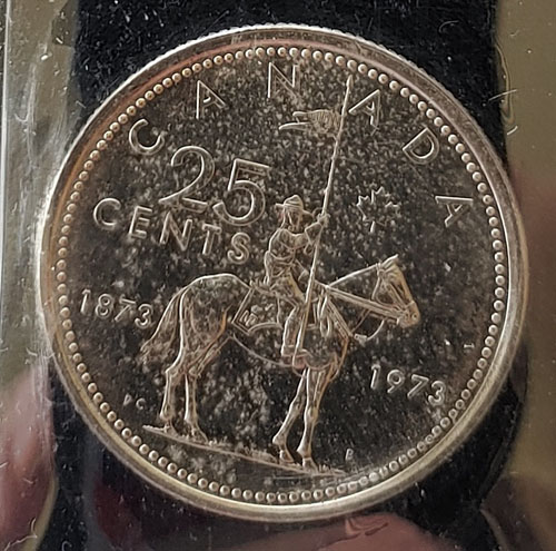 Canada ICCS MS63 1973 Large Bust Variety R.C.M.P. 25 Cents $750