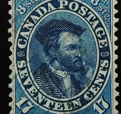 Canada #19 VF Used 1859/1864 17c Cartier shade