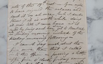 Ottawa 20 Jan 1874 4-pg Marcus Smith letter to his wife about Fire etc