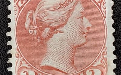 Canada #37b VF Mint 1870 3c Copper Red trifle album offset