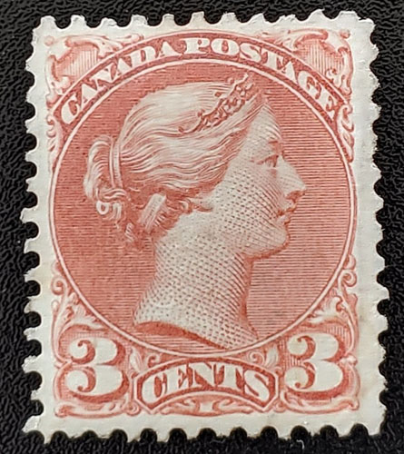 Canada #37b VF Mint 1870 3c Copper Red trifle album offset $2,000