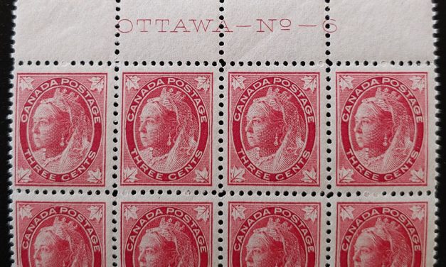 Canada #69 F/VF Never Hinged 1898 1c Imprint Block (8)