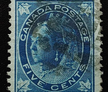 Canada #70ii F/VF Used 5c Guide Dot & Plate Scratch Variety