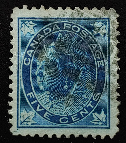 Canada #70ii F/VF Used 5c Guide Dot & Plate Scratch Variety $450