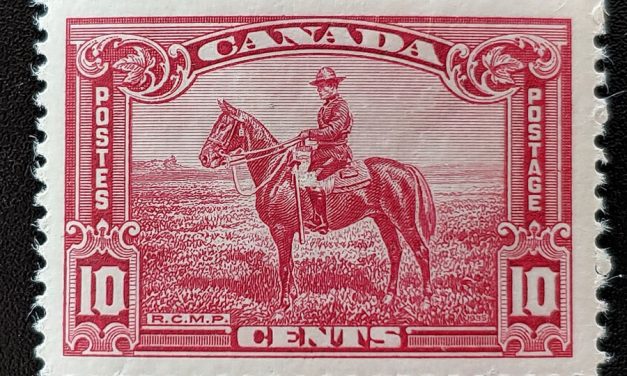 Canada #223ii F/VF Mint HR 1915 10c Broken Leg variety
