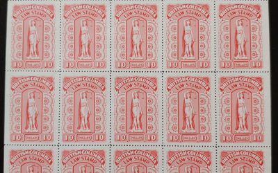 British Columbia #BCL57 VFNH Plate Sheet incl Flaw Above C