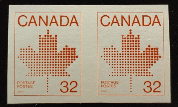 Canada #951a VFNH 1983 32c Maple Leaf Imperforate Coil Pair
