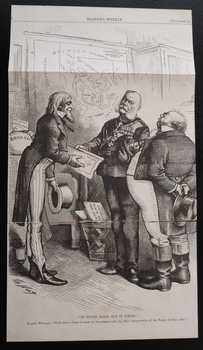 1859 Correspondence between Harney & Douglas Sht & 1872 cartoon