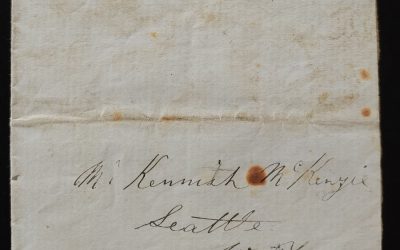 Alexander Mckenzie 1865 Victoria letter to Kenneth Mckenzie, Seattle