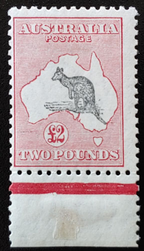Australia #102 Fine+ Mint HR 1930 2 Pounds Roo US$4,000.