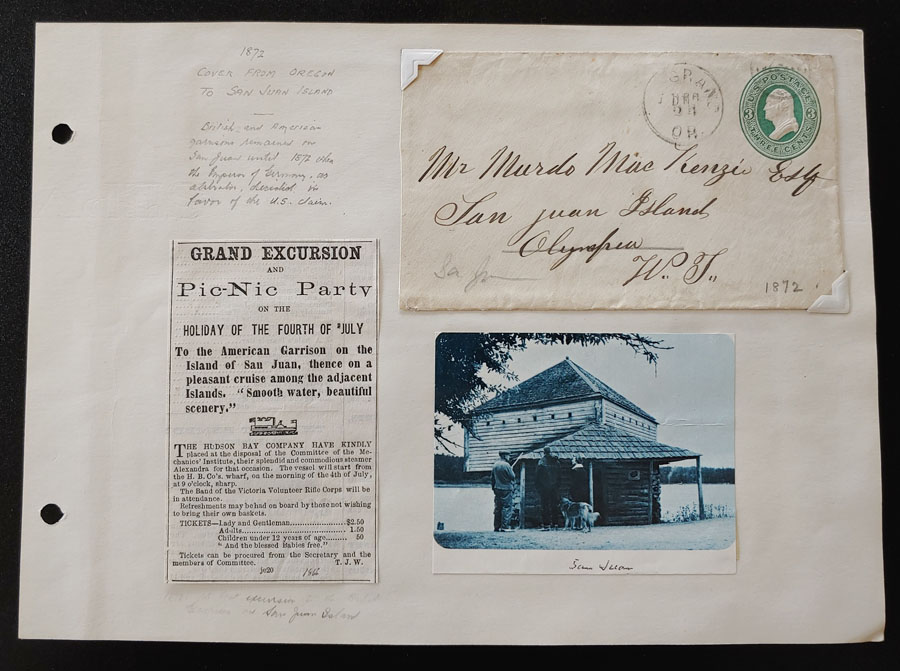 Murdo Mckenzie 1872 3c Oregon Postal Stationery to San Juan Island