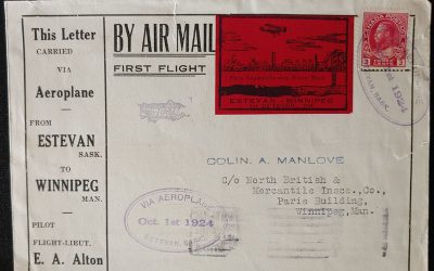 Canada #CLP5i 1 Oc 1924 Wide Spacing Estevan/ Winnipeg FFC