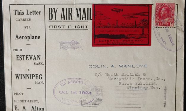 Canada #CLP5i 1 Oc 1924 Wide Spacing Estevan/ Winnipeg FFC
