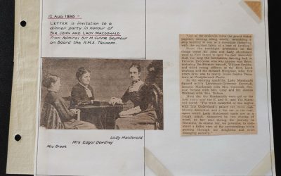 Sir John & Lady Macdonald 1886 Dinner Party Invitation to O’Reilly from Admiral