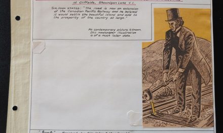 John A. Macdonald free franked 1889 Cover on Last Spike page