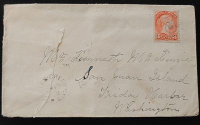 Kenneth Mckenzie 1892 3c SQ Cover and contents to Friday Harbour