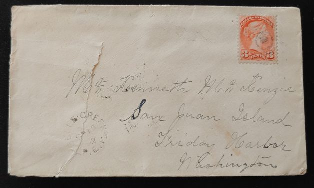 Kenneth Mckenzie 1892 3c SQ Cover and contents to Friday Harbour