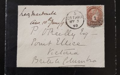 Lady Macdonald 1873 3c Mourning Cover and contents to O’Reilly
