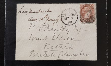 Lady Macdonald 1873 3c Mourning Cover and contents to O’Reilly