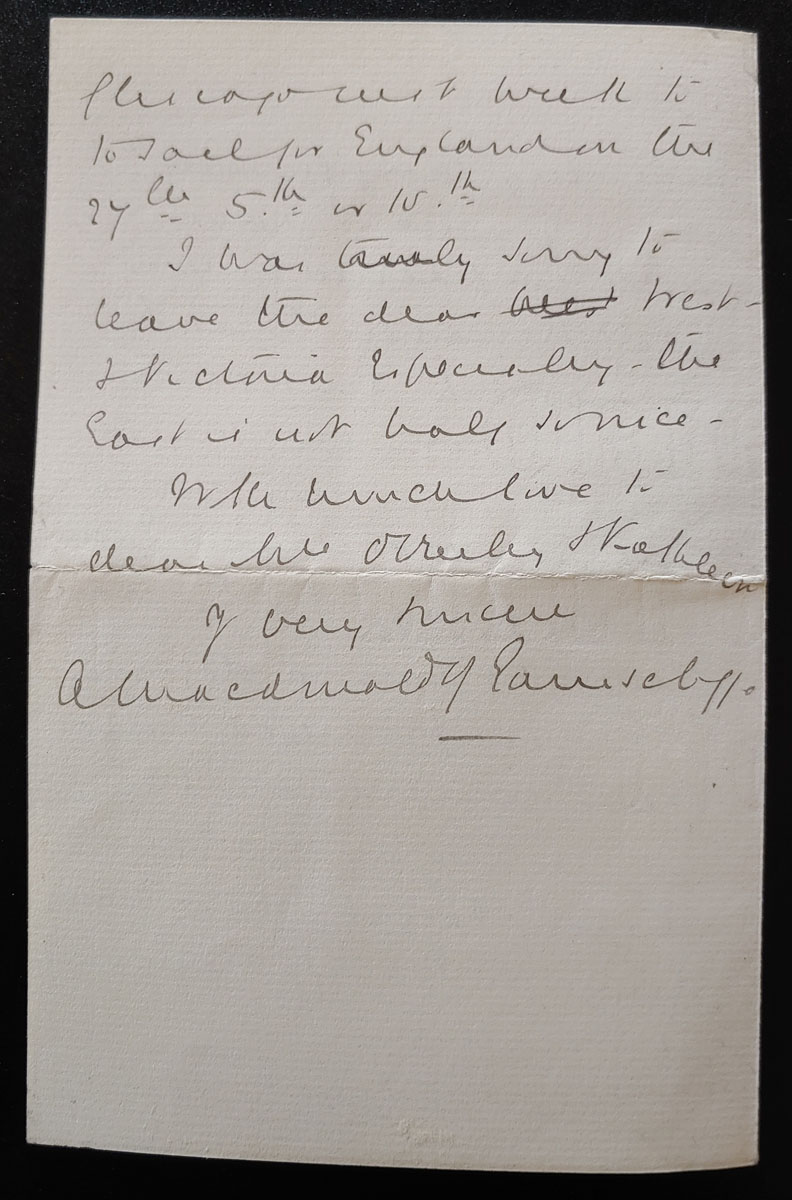 Lady Macdonald 1873 3c Mourning Cover & contents to O’Reilly