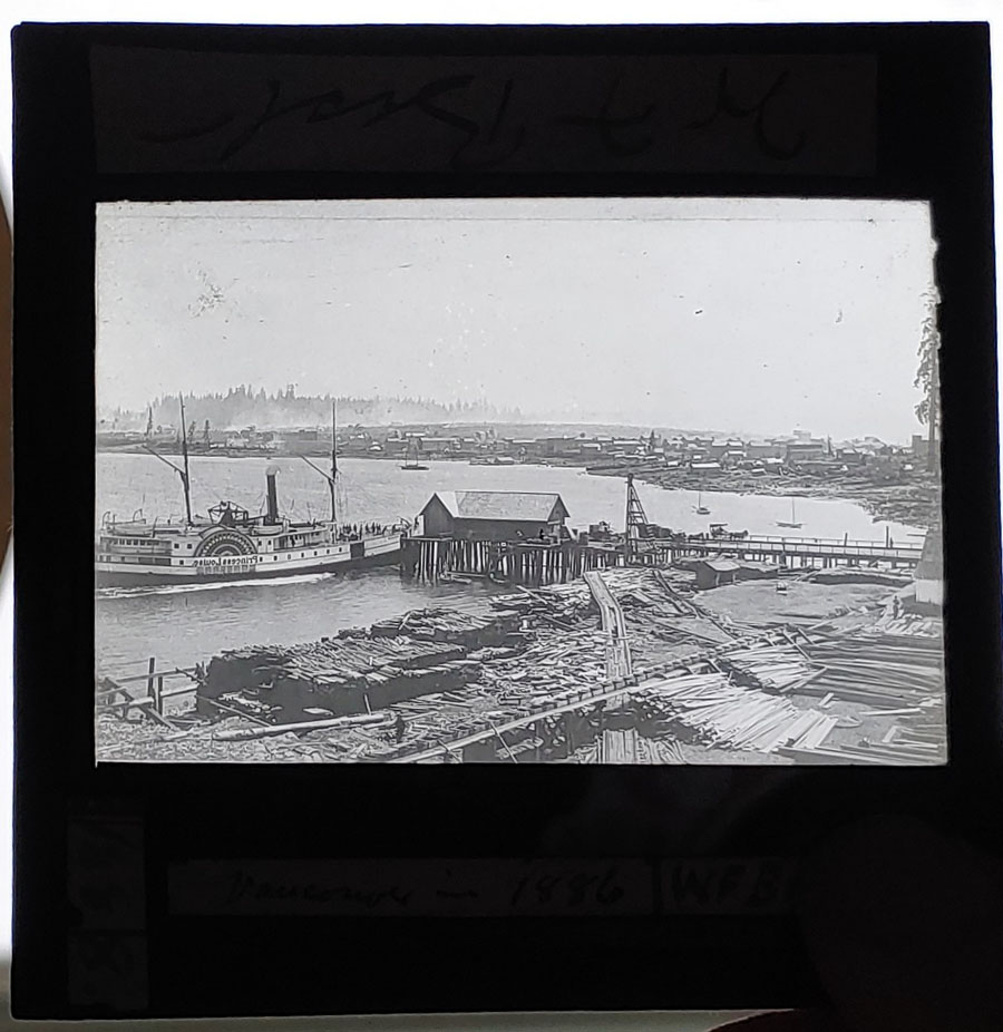 black and white 3.5″ Glass Lantern Slide
