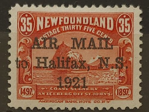 Newfoundland #C3 VF+ Mint HR 1921 35c Halifax Airmail