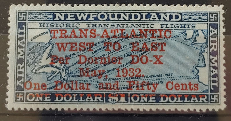 Newfoundland #C12 F/VF Mint HR 1932 $1.50 on $1 Airmail $325