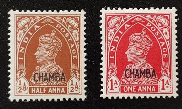India/Chamba #87B, 88 F/VF Mint 1942 duo