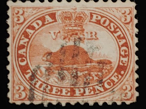 Canada #12 gen Fine Used 1859 3d Perforated Pence