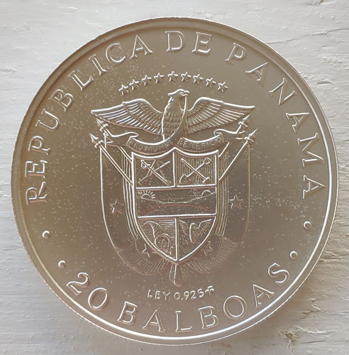 Panama BU 1974 Bolivar Silver 20 Balboas 3.85oz ASW