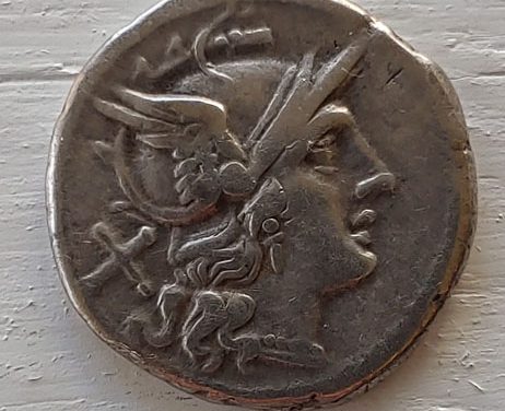 Roman Republic 209-205 BC anonymous 4gm Silver Denarius
