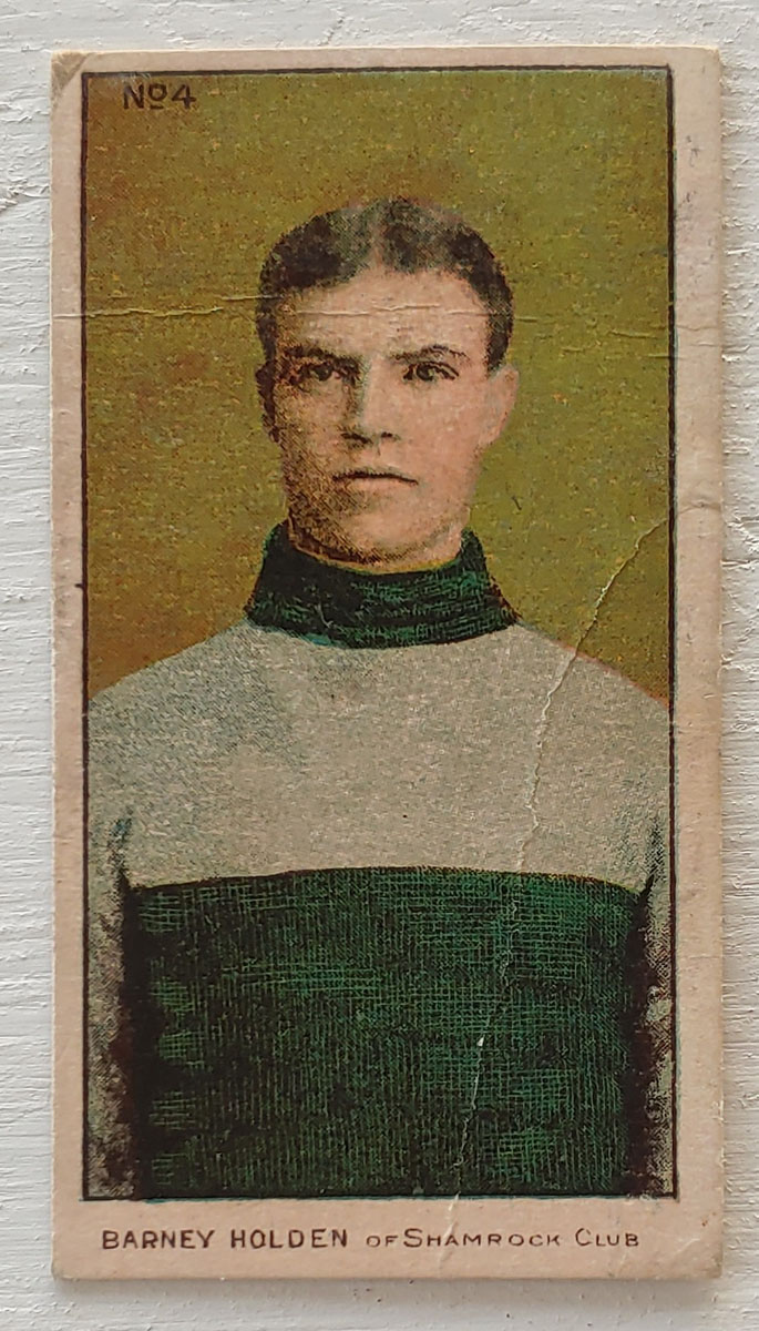 Barney Holden 1910/11 C56 VG+ #4 Rookie Hockey Card, crease