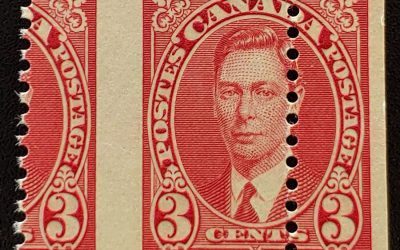 Canada #233MP Never Hinged 1937 3c George VI Misperf