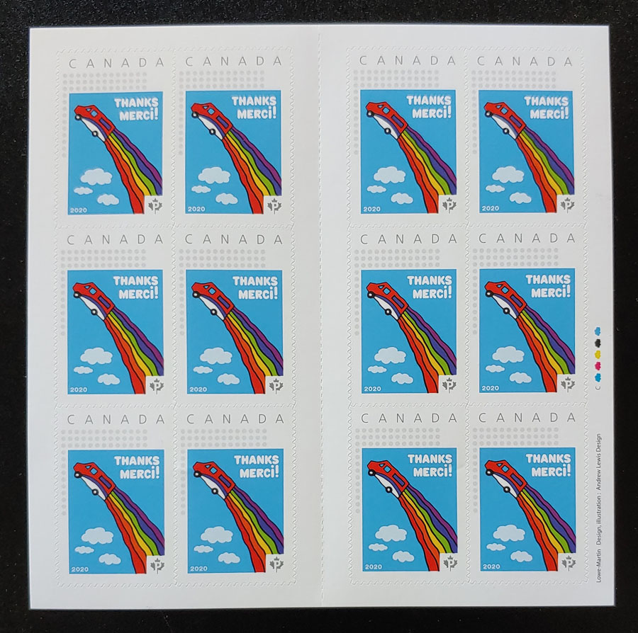 Canada Post Never Hinged 2020 Thanks/ Merci Booklet Pane (12)