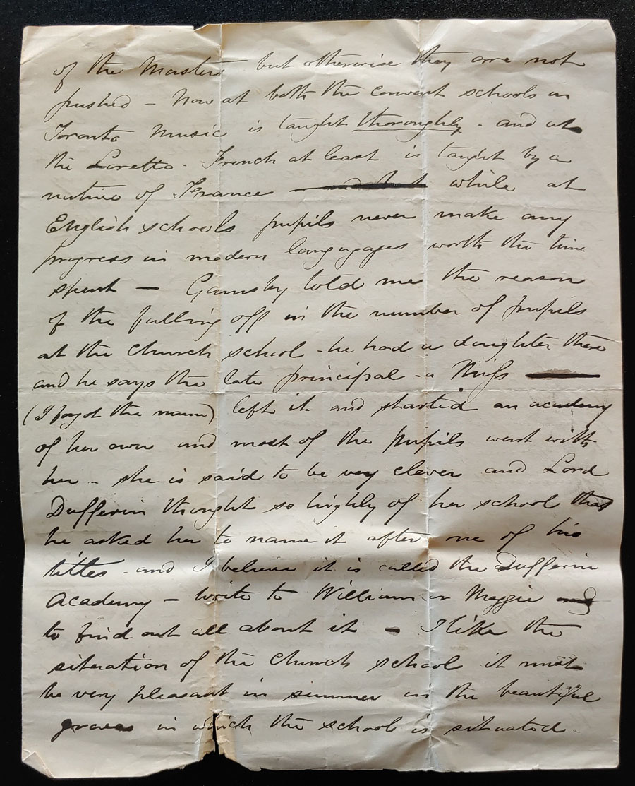 Victoria, B.C. 24 May 1874 Marcus Smith Letter to his wife, faults