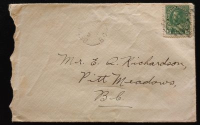 Benallack, B.C. RF E-1 6 My 1927 2c Admiral Cover to Pitt Meadows