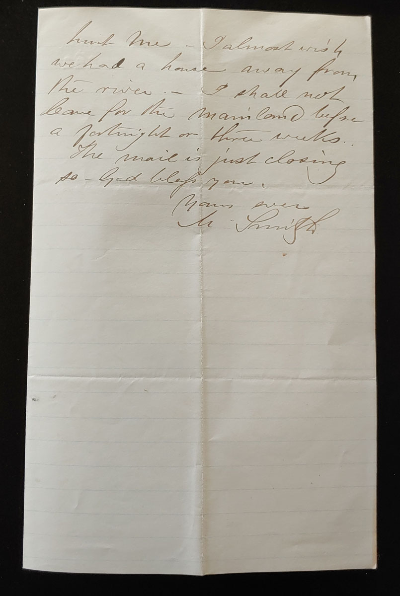 Victoria, B.C. 11 May 1874 2.5 pg Marcus Smith letter to his wife