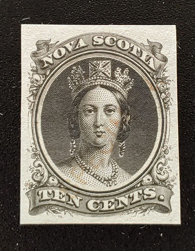 Nova Scotia #12TCvi VF 1860 10c Black Plate Proof $400