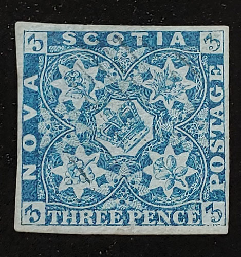 Nova Scotia #2 F/VF Unused 1851 3d Blue