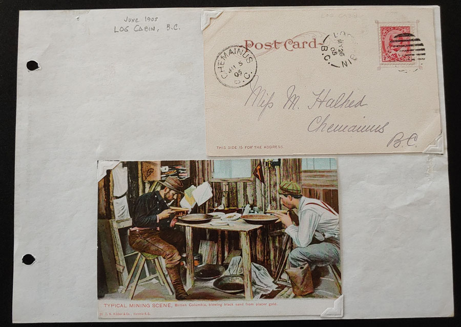 Log Cabin, B.C. 26 My 1905 2c Card & Hibben Mining Card ex Wellburn