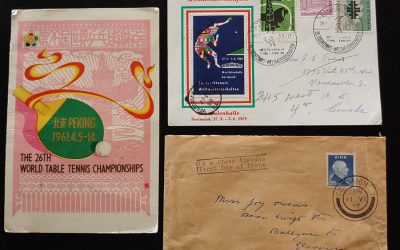 P.R. China etc 1957/61 Table Tennis Card And Cover trio incl Signatures