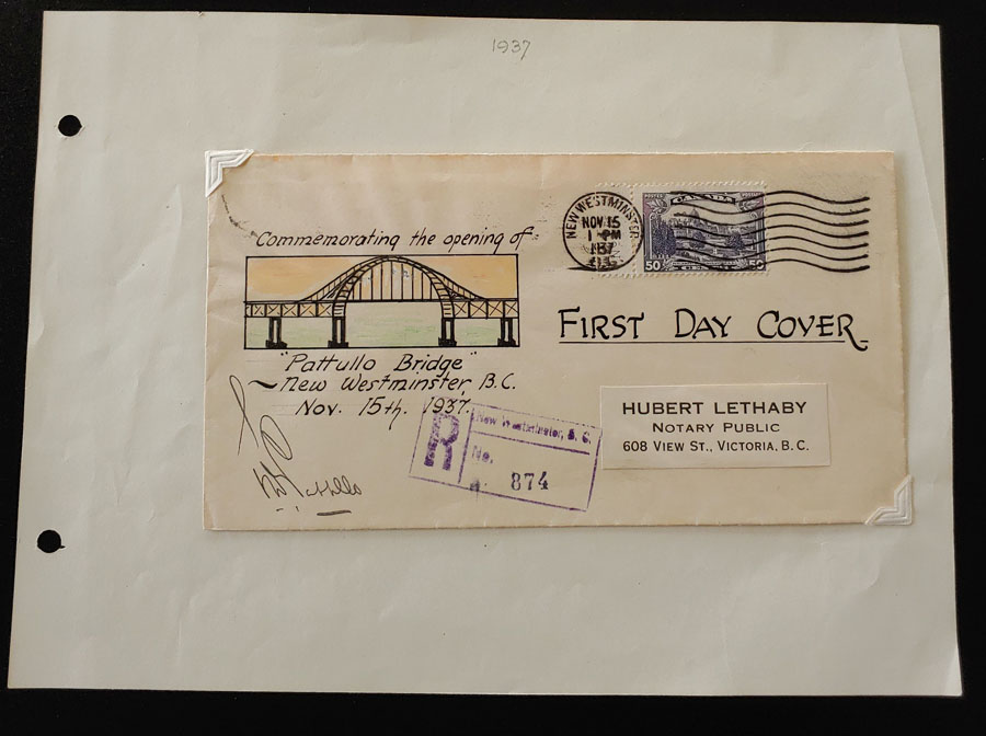 New Westminster, B.C. 15 Nov 1937 Bridge Opening Cover ex Wellburn