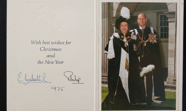 Queen Elizabeth II and Prince Philip signed 1975 Christmas Card