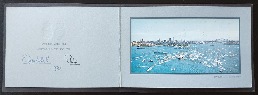 Queen Elizabeth II and Prince Philip signed 1970 Christmas Card