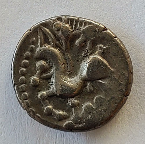 Celtic Gaul 60-50 BC Bituriges Cubi 14mm 1.88gm Silver Quinarius